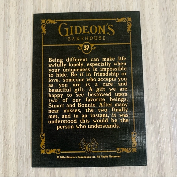 Gideon’s Bakehouse trading card #37, Stuart & Bonnie, series 2, new - Picture 2 of 2